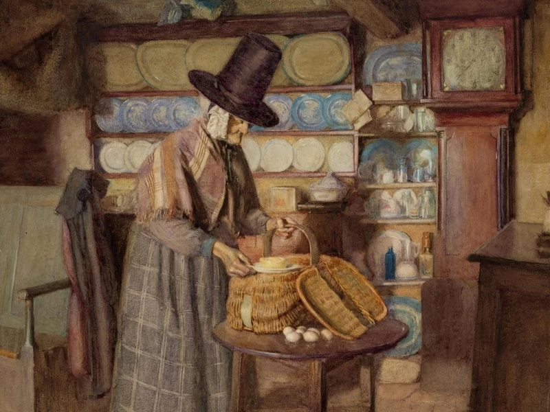1866-Sydney Curnow Vosper - Giorno di mercato nel vecchio Galles
